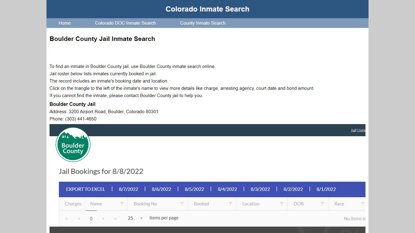 Boulder County Jail Inmate Search