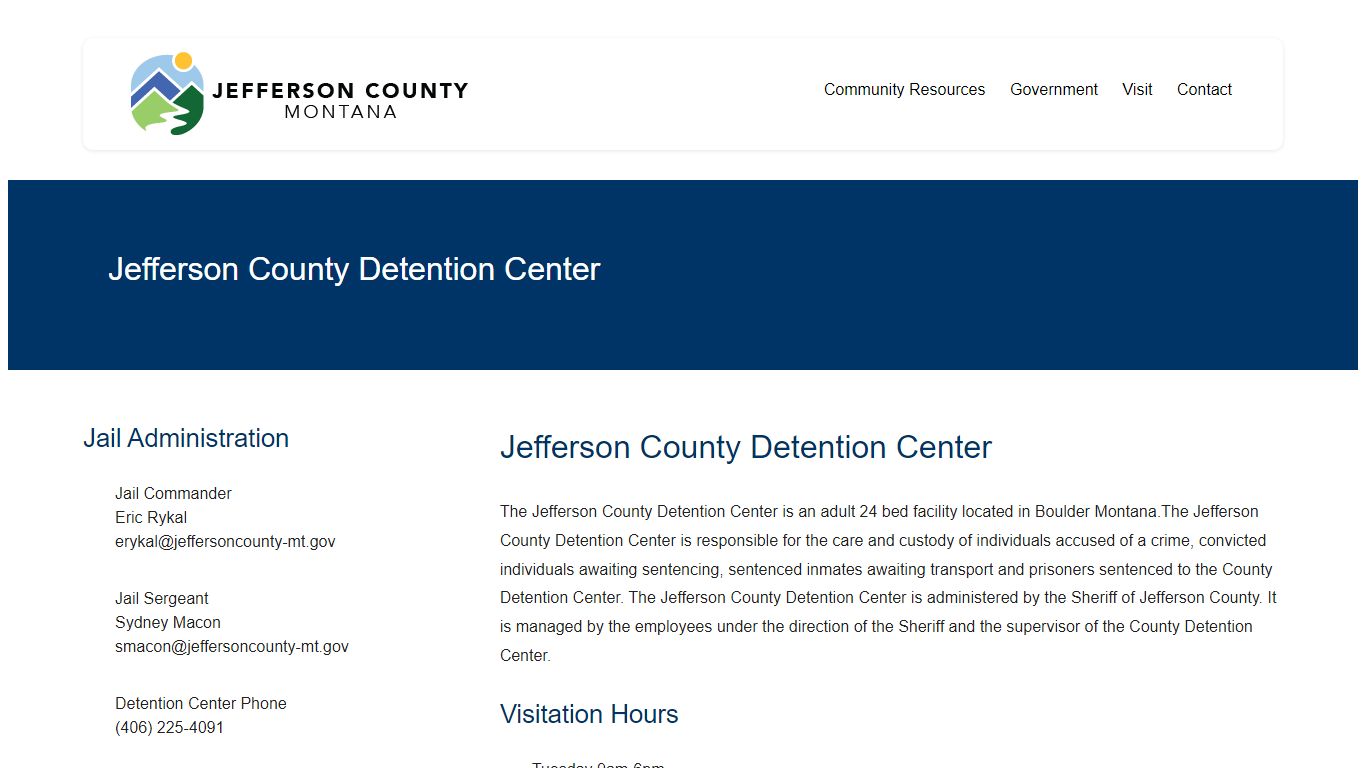 Detention Center - Jefferson County Montana — Boulder ...